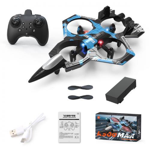 Dron de control remoto con diseño de aeronave. Incluye control, batería y hélices adicionales- Por mayoreo 