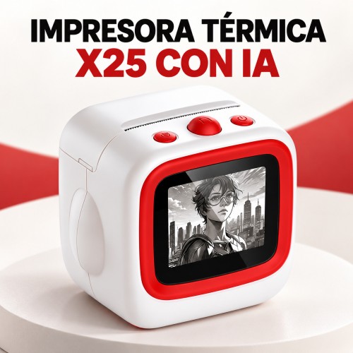 Impresora térmica X25 en blanco y negro, con WiFi 2.4 GHz y creación de imágenes con IA desde la app- Por mayoreo