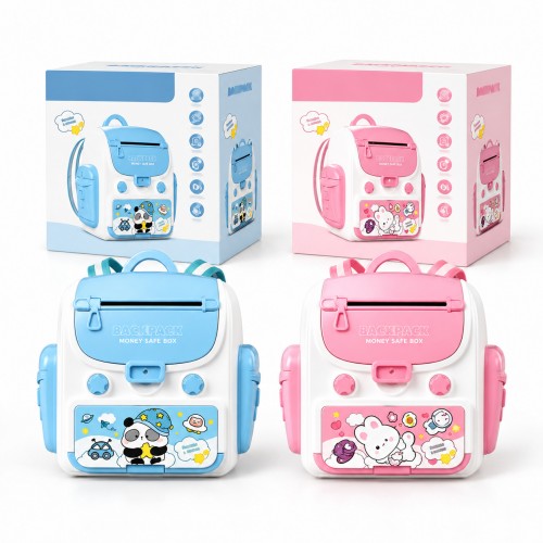 Alcancía infantil con diseño de mochila- Un diseño compacto y colorido para guardar dinero- Por mayoreo