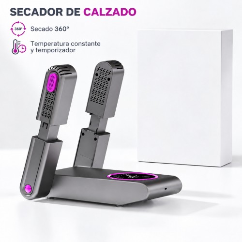 Secador eléctrico para zapatos con circulación de aire de 360°, temperatura constante y temporizador para el cuidado del calzado- Por mayoreo Secador eléctrico para zapatos con circulación de aire de 360°, temperatura constante y temporizador para el cuidado del calzado- Por mayoreo