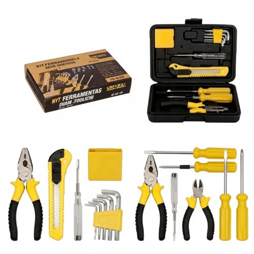 Juego De Herramientas Manuales 12 Piezas Con Estuche Rigido Kit Portatil Hogar Oficina- por mayoreo Juego De Herramientas Manuales 12 Piezas Con Estuche Rigido Kit Portatil Hogar Oficina- por mayoreo