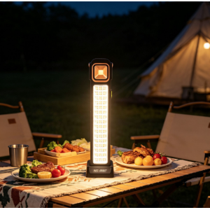 Lámpara LED portátil de 40 cm con 4 modos de luz, recarga por cable V8 o energía solar e incluye panel solar- Por mayoreo