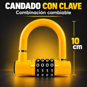 Candado metálico de 10 cm con cubierta plástica y combinación reajustable para asegurar tus pertenencias- Por mayoreo 