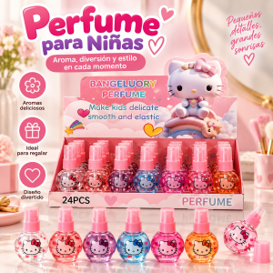 Perfume infantil en envase mini con atomizador, ideal para regalo, detalles, fiestas infantiles, sorpresas, tiendas de regalos, papelerías, bazares o ventas por temporada.