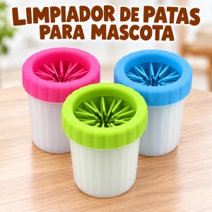Cubeta pequeña para limpiar las patas de mascotas, con cerdas interiores radiales- Por mayoreo 