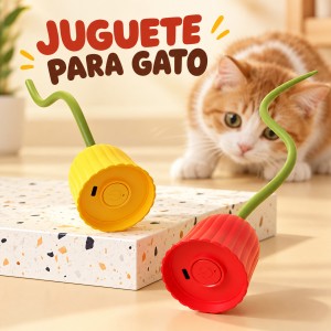 Juguete para gatos con cuerda larga, ideal para estimular el juego y la actividad de tu mascota- Juguete para gato con cuerpo acanalado y tira flexible- Por mayoreo