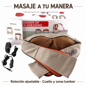 Masajeador ajustable para cuello, zona cervical y lumbar, con diferentes tipos de rotación y modos de masaje para usar en casa- Por mayoreo
