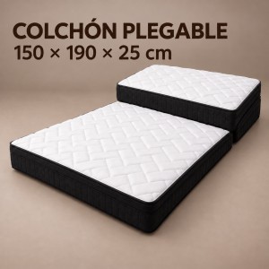 Compra colchón plegable de 150 × 190 × 25 cm. Práctico para el descanso y fácil de guardar cuando no se utiliza- Por mayoreo 