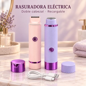 Rasuradora eléctrica de doble cabezal para el cuidado y arreglo del vello corporal- Por mayoreo 