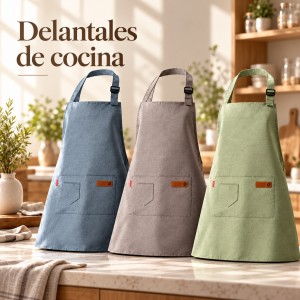 Delantal impermeable ajustable con bolsillo frontal. Disponible en varios colores para cocina y cafetería- Por mayoreo 