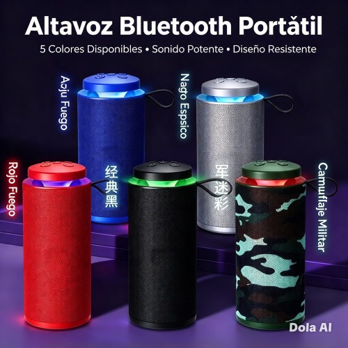 Bocina Bluetooth Portátil Cilíndrica con Sonido Estéreo Potente, Ranura USB/TF, Radio FM, Batería Recargable y Diseño en Varios Colores Modernos, Mayoreo XM-112
