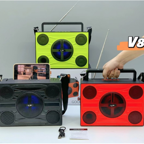  Altavoz central grande con luz- Sonido Potente • Luces LED • Radio FM • Asa y Correa- por  mayoreo