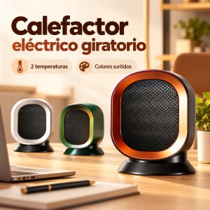 Calefactor eléctrico giratorio con dos niveles de temperatura- Por mayoreo 