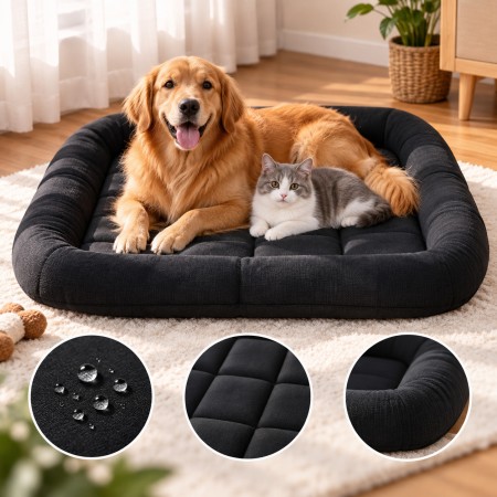 Cama acolchada para mascotas, cómoda y suave, ideal para el descanso diario de perros y gatos- Por mayoreo