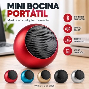Mini bocina portátil bluetooth de diseño compacto, ideal para música en casa, oficina o viaje- Por mayoreo 