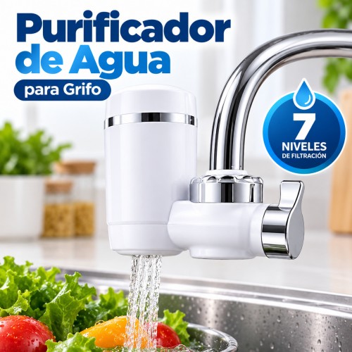 Filtro purificador para grifo con sistema de 7 niveles, práctico para mejorar la calidad del agua en cocina y hogar- Por mayoreo Filtro purificador para grifo con sistema de 7 niveles, práctico para mejorar la calidad del agua en cocina y hogar- Por mayoreo