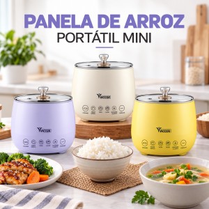 Arrocera eléctrica mini de diseño compacto y portátil, ideal para preparar arroz y alimentos en porciones pequeñas- Por mayoreo