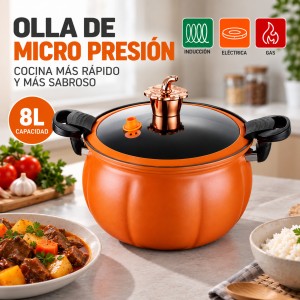 Olla de micro presión de 8L y 28cm con superficie antiadherente, ideal para preparar diferentes comidas- por mayoreo 