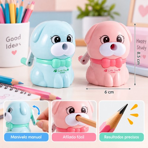 Afila tus Lápices con este Divertido Sacapuntas  Perrito- Sacapuntas Manual Diseño moderno- por mayoreo 