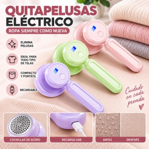 Quitapelusas eléctrico compacto y portátil, ideal para retirar pelusas de ropa, suéteres y telas- Por mayoreo
