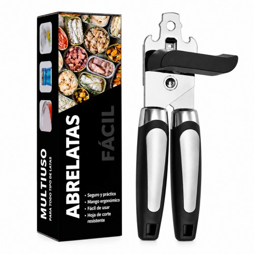 Abrelatas manual multiuso con mango práctico y resistente para abrir latas fácilmente en la cocina- por mayoreo 