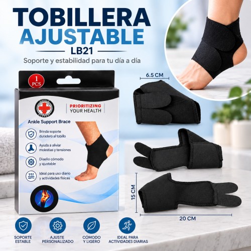 Tobillera ajustable con compresión y velcro, ideal para deporte, entrenamiento y uso diario.15*20cm Tobillera ajustable con compresión y velcro, ideal para deporte, entrenamiento y uso diario.15*20cm