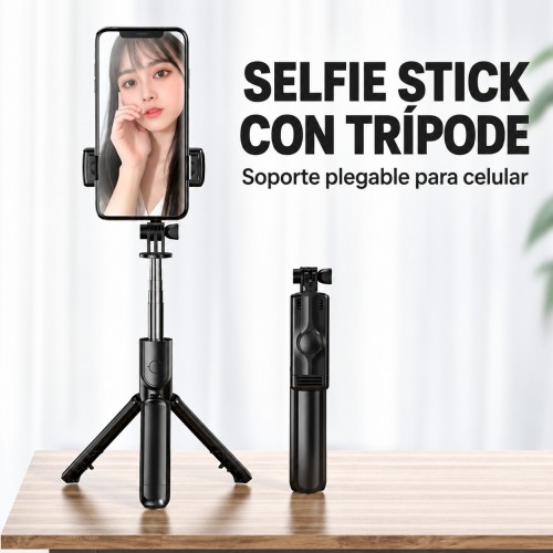 Trípode multifuncional 2 en 1: selfie stick extensible y soporte plegable con control remoto inalámbrico. Compatible con smartphones venta al por mayor 