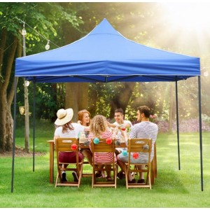 Carpa plegable azul 3x3 metros con estructura reforzada- Y lona impermeable. Por Mayoreo