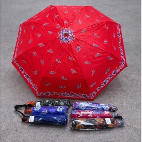 Sombrilla estampada con diferentes diseños y estructura reforzada. Producto ligero, práctico. Por Mayoreo 10562-4