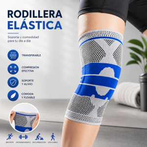  Rodillera deportiva elástica con compresión, soporte cómodo y tejido transpirable. Ideal para deporte, entrenamiento, recuperación y uso diario- Por mayoreo