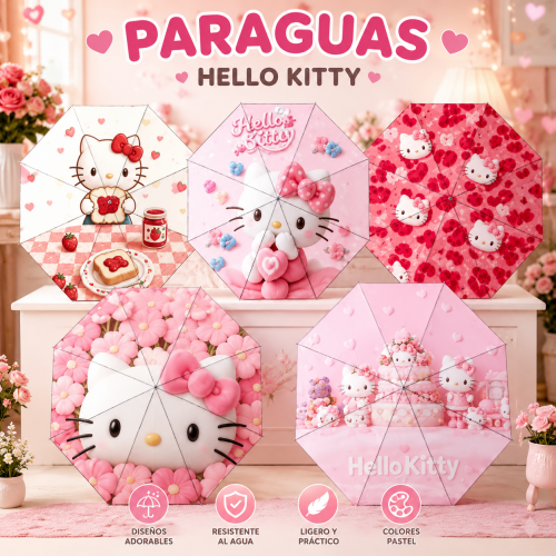 Sombrilla infantil en tonos rosa con estampados tiernos y coloridos, ideal para acompañar a las niñas en días de lluvia o salidas al exterior- Por mayoreo Sombrilla infantil en tonos rosa con estampados tiernos y coloridos, ideal para acompañar a las niñas en días de lluvia o salidas al exterior- Por mayoreo