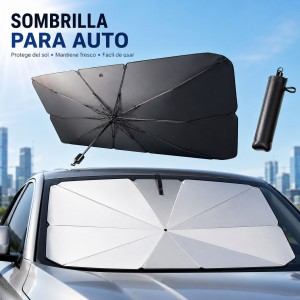 Parasol Plegable para Parabrisas de Auto – Protector Solar Tipo Paraguas, Fácil de Guardar y Usar- Por mayoreo 