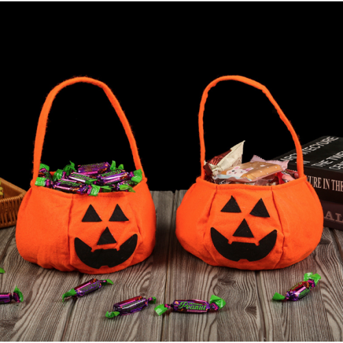Bolsa de calabaza para Halloween de 18 x 14 cm, ideal para dulces, fiestas, disfraces y actividades de truco o trato- Por mayoreo 
