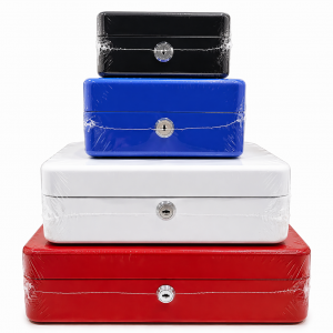 Caja de dinero metálica con llave, ideal para resguardar efectivo, monedas, vales, recibos y pequeños objetos 150x120x80mm- Por Mayoreo 15429-3