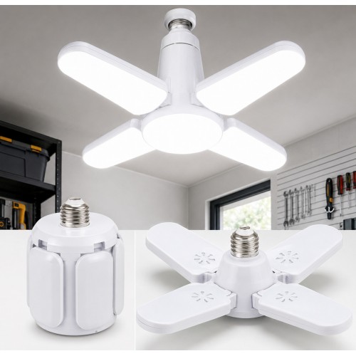 Lámpara LED de hojas  ideal para iluminar grandes espacios. Base E27, instalación sencilla - Por mayoreo 