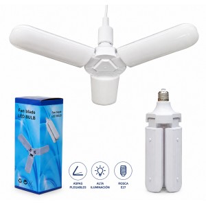 Lámpara LED plegable de 3 aspas ajustables para una iluminación amplia y práctica- Por mayoreo 