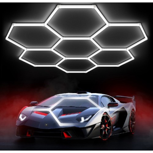 Lámpara LED hexagonal modular para pared o techo. Diseño moderno, iluminación blanca, Ideal para decoración de interiores. Por mayoreo 17282-36