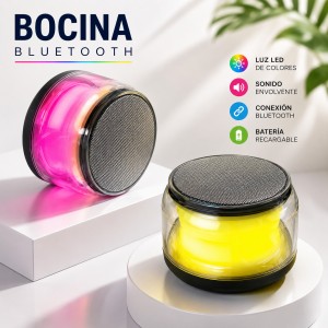 Bocina Bluetooth con luces RGB, conexión TWS y diseño compacto para disfrutar música con estilo- Por mayoreo 