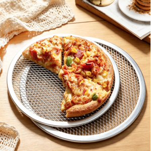 Bandeja de malla de aluminio de 12 pulgadas para pizzas crujientes y cocción uniforme- Por mayoreo 