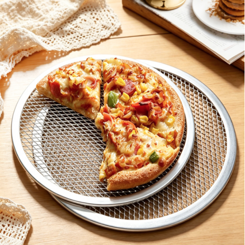 Bandeja de malla de aluminio de 12 pulgadas para pizzas crujientes y cocción uniforme- Por mayoreo 