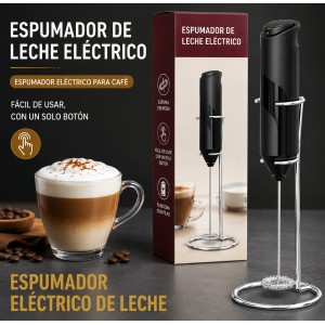 Espumador eléctrico portátil para preparar espuma cremosa en café. Ligero, fácil de usar y limpiar- Por mayoreo 