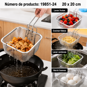 Canastilla Multifuncional Cesta Escurridora para Frutas, Verduras de 20x20cm- Por mayoreo 