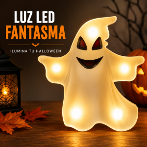Luz LED decorativa de fantasma para Halloween, ideal para fiestas, vitrinas, hogar o negocios. Diseños llamativo- Por mayoreo 