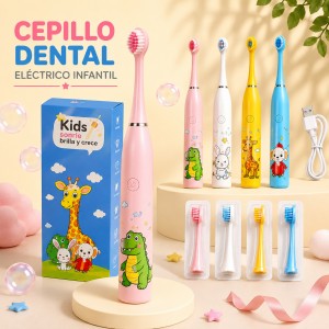 Cepillo Dental Infantil con Diseños Divertidos y cabezales intercambiables- Por mayoreo 