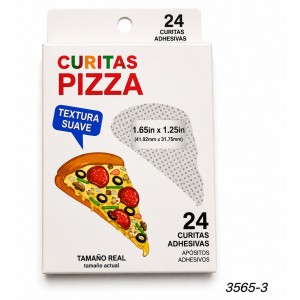 Curitas adhesivas con diseño de pizza, suaves, divertidas y prácticas- Por mayoreo 
