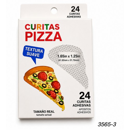 Curitas adhesivas con diseño de pizza, suaves, divertidas y prácticas- Por mayoreo Curitas adhesivas con diseño de pizza, suaves, divertidas y prácticas- Por mayoreo