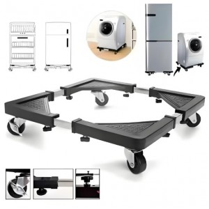 Base móvil ajustable con 4 ruedas, ideal para lavadoras, refrigeradores, secadoras, muebles y electrodomésticos pesados- Soporta hasta 100 kg y permite ajustarse de 60 a 80 cm- Por mayoreo