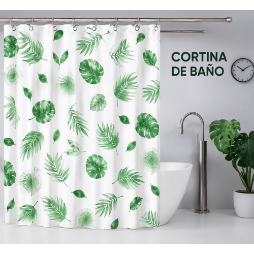 Cortina de Baño PEVA Impermeable con Ojales Metálicos- Por mayoreo 