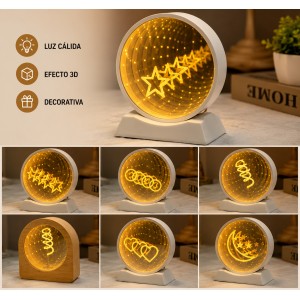 Mini Lámpara Decorativa con Luz Cálida y Efecto Profundidad- Por mayoreo 