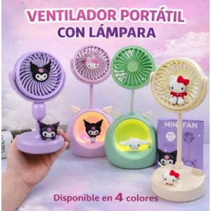 Ventilador portátil con lámpara integrada, cuello flexible y base estable, ideal para escritorio, mesa de noche, oficina o espacios personales- Por Mayoreo 677-73